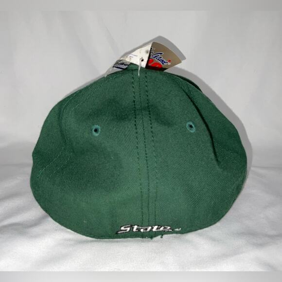 NWT NEW MICHIGAN STATE SPARTANS GREEN WHITE S FLAT BRIM BASEBALL HAT SZ 7 - Picture 4 of 7